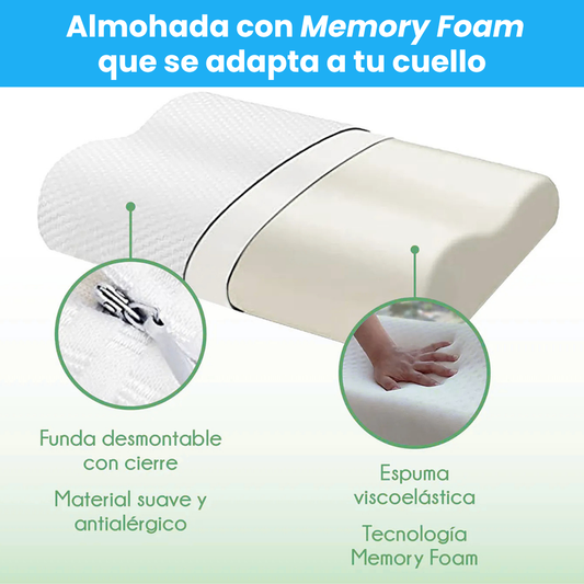 Almohada Cervical Con Memoria - ¡Lo que necesitas para descansar sin dolor!