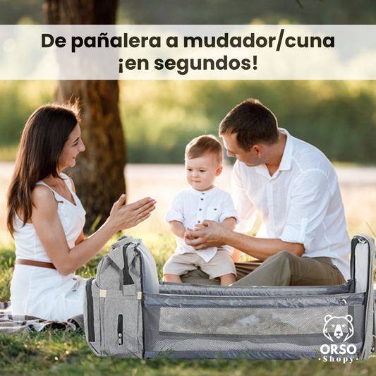 PAÑALERA CON MUDADOR PLEGABLE MULTIUSO