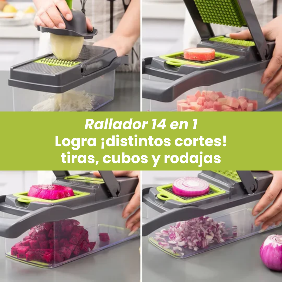 Rallador Multifuncional 14 en 1 - ¡Cocina rápido y fácil!