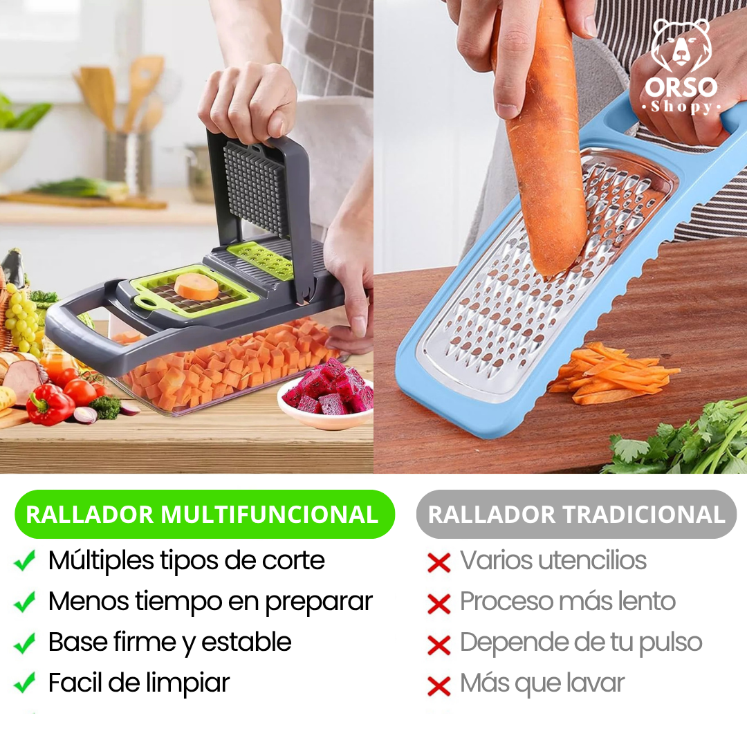 Rallador Multifuncional 14 en 1 - ¡Cocina rápido y fácil!