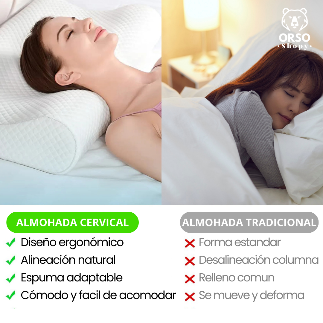 Almohada Cervical Con Memoria - ¡Lo que necesitas para descansar sin dolor!