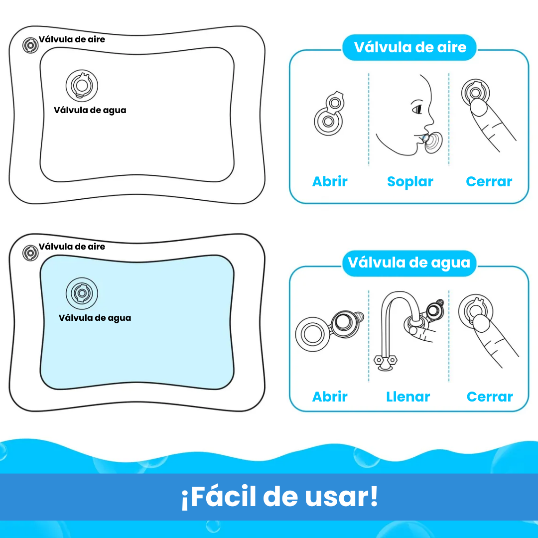 Tapete de agua sensorial ¡Tu bebé lo amará!